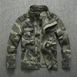 Tactical Cargo Jackets Motorcycle Jacket Men Camouflage Combat Retro Military Denim Jacket Macket Outwear Casual Army Coat S-2XL 240202