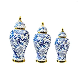 Storage Bottles Ceramic Vase Chinese Decorative Accessories Porcelain Ginger Jar For Tank Desk Flower Arrangement Weddings Bedroom