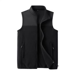 Wholesale softshell jacket polar fleece vest men 100 polyester windproof softshell vest men black fleece vest Plus Size 8XL 240125