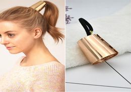Chic Hair Clip Woman Girls Metal Elastic Ponytail Holder Hair Cuff Wrap Tie Band Ring Rope8575838