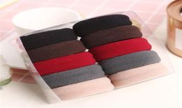 2019 New Fashion Women Solid Colours Thick Elastic Rubber Bands Simple Style Pretty Colours Plain Stretch Hair Ties Hair Bands 5Sets6812962