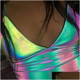 Yoga Outfit Summer Womens Sexy Deep V Reflective Camisole Iheartraves Top Crop Bralette Ladies Croped Tops Drop Delivery Sports Outd Dhd2T