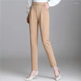 Women's Pants Women Plus Size Clothing Solid Color High Waist Harem Spring Summer Ice Silk Suit Trousers Casual Stretch Vintage Leggings