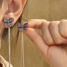 Dangle Earrings Elegant Charm Cubic Zirconia Butterfly Earring Romantic Jewellery Trendy Long Tassels For Women Classic Vintage Jewellery