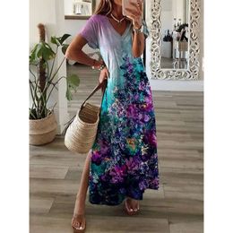 Designer women's clothing Summer New Split Short Sleeve Dress Long dresses casual dresses for women clothes woman dresses models mini club dress ladies dressesVMUI