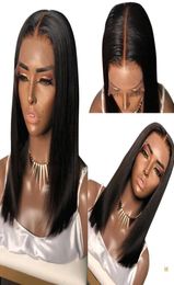 13x6 Straight Lace Front Human Hair Wigs For Black Women Short Bob Wig Brazilian Remy Hair Pre Plucked Baby Hair Middle Ratio8528509