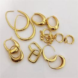 Hoop Earrings Fashion Gold Plated Tassel Bead Heart Oval Earring For Women Girls Party Wedding Jewelry Gift A004