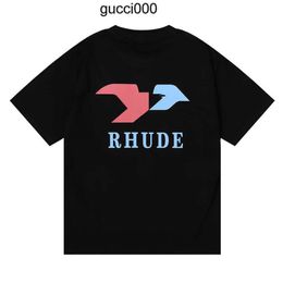 Rhude t-shirt Summer Designer T Shirt Men t shirts Tops Luxury Letter Print Shirt Mens Women Clothing Short Sleeved S-XL 9AUN