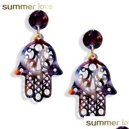 Dangle & Chandelier New Geometric People Hand Drop Earrings For Women Fashion Acid Acrylic Resin Dangle Big Colorf Pendants Dhgarden Dhjrr