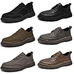 2024 New PU matte leather Casual shoes men black brown grey blue busniess shoes trainers sneakers sports