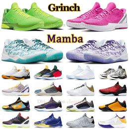 Top mamba 6 Protro Grinch Basketball Shoes Pink Prelude Court Purple 8 Del Sol 5 Rings Big Stage Parade Undefeated x What If Pack All Star Venice Beach Trainers Sneakers