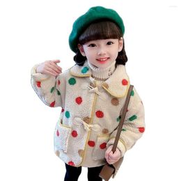 Jackets Girls Fur Coat Outerwear Dot Pattern Girl Winter Autumn Childrens' Jacket Casual Style Children's Clothes