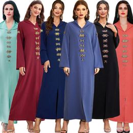 Ethnic Clothing Moroccan Diamonds Hooded Abaya For Women Dubai Turkey Kaftan Muslim Evening Party Dresses Islamic Jalabiya Robe Gown Ramadan