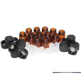 Packing Bottles Wholesale Amber Glass Essential Oil Bottles Per Sample Tubes Bottle With Plug And Caps 1Ml/ 2Ml Drop Delivery Office S Dh0Y4