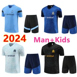 2024 New Marseilles trascksuits soccer Jersey Men Training Suit 23/24 ALEXIS Olympique de MarseilleS Survetement Maillot Foot Short sleeves Sportswear