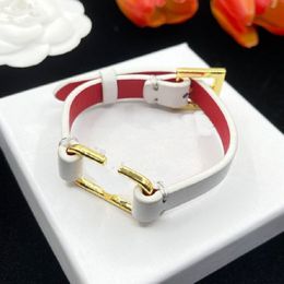 Designer Bracelet 100% Real Leather Fashion Letter V Jewelry For Women Design Alphabet For Women's Gift