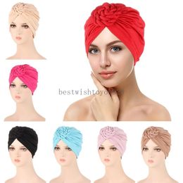 New Indian Turban Women Chemo Cap Muslim Hijab Knot Beanies Bonnet Hat Headwear Hair Loss Cover Head Scarf Wrap Turbante Mujer