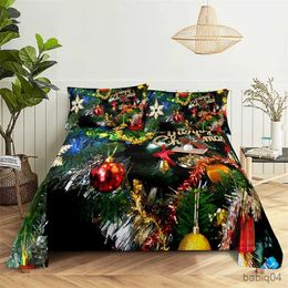 Bedding sets Christmas tree Queen Sheet Set Kids Flat Sheet Boys Girls Bed Sheets and cases Christmas Gifts Bed Sheet Set Bedding Set