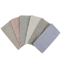 Table Napkin Plain Striped Linen Cotton Blended Dinner Cloth Napkins Reusable Tea Towels 1pc (40 X 30 Cm) For Events & Home Washable
