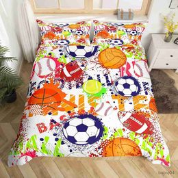 Bedding sets Blue Flame Soccer Duvet Cover Set for Teens Boy 3D Print Football Quilt Cover Set Full Size Fire and Ice Bedding Set Queen Size