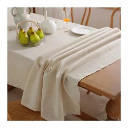 Linen Cotton Washable Tablecloth for Wedding Home Party Dining Banquet Decoration Flax Fabric Table Cloth Luxurious Cover 240127
