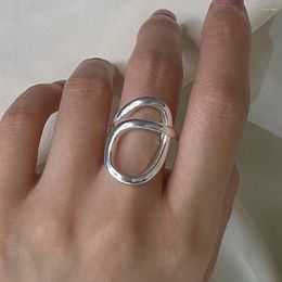 Cluster Rings BF CLUB 925 Sterling For Women Fashion Geometric Handmade Irregular Coross Line Ring Party Christmas Gift