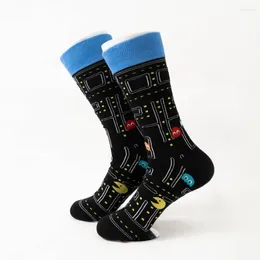 Men's Socks MYORED 1 Pair Of Winter Cartoon Game Pattern Male Couples Fashion Trend Mid-tube