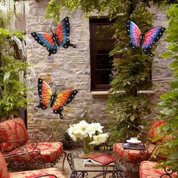 Garden Decorations Decoration Outdoor Home Butterflies Creative Indoor Iron Art Simulation Three-dimensional Wall Hanging Living Room Metal