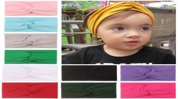 Autumn Winter Baby Kids ed Headband Cross Top Knot Elastic Hair band3320849