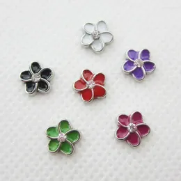 Charms Arrival 20pcs/lot Mix 6 Crystal Flower Floating Living Glass Memory Lockets Pendants DIY Jewelry Accessories Charm