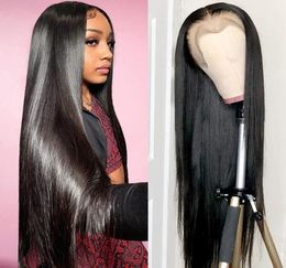 Brazilian Straight Lace Front Wig Handtied HD Laces Wigs Remy Human Hair Wig Pre Plucked Natural Hairline9928068