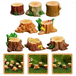 Garden Decorations Miniature Figurines Micro Landscape Small Tree Stump Home Decor Terrarium Ornaments