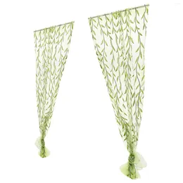 Curtain Window Screen Beaded Plant Decor Tulle Voile Curtains Transparent Screening