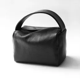 Evening Bags Leather Pillow Bag Black Women's Tote Trend Lunch Box Soft