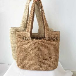 Shoulder Bags casual straw women shoulder bags rattan handbags wicker woven summer beach bag lady large capacity tote female bali purses 2021H24217