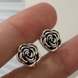 Stud Earrings Ne'wPersonalized Retro Rose Mountain Camellia Ear Buckle For Female Niche Design High-end Luxurious And Cool Style