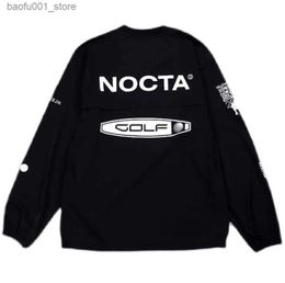 Men's Hoodies Sweatshirts 2023 Mens Hoodies US version nocta co branded draw breathable quick drying leisure sports T-shirt long sleeve round neck summer Q240220