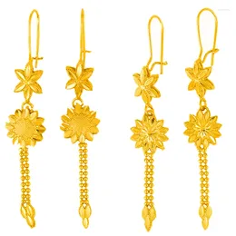 Dangle Earrings Arab African Eritrea Habesha Gifts Ethiopian Gold Colour Leaves Flower Jewellery For Women/Girl Wedding Party