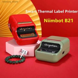 Labels Tags Niimbot B21 Wireless Thermal Label Printer Mini Portable Barcode Label Printer Moble Phone Price Tag Sticker Machine 20mm - 50mm Q240217