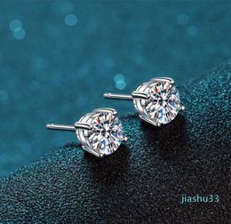 BOEYCJR 925 Classic Silver 05115ct F Colour Moissanite VVS Fine Jewellery Diamond Stud Earring With certificate for Wome6517595