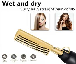 Hair Straighteners Electric Comb Straightener Cobms Hairs Curling Iron Alloy Curler Fast Smoothing Hairing Brush1496498