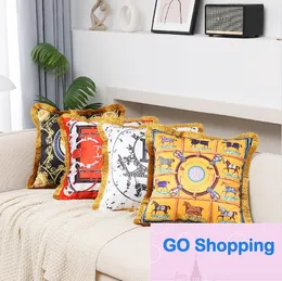 American Light Luxury Pillow Retro Style Living Room Sofa Waist Pillow Home European Style Bed Head Back Pillows Cushion Cover