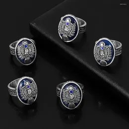 Cluster Rings Vintage Punk The Vampire Diaries Initials Ring Retro A-Z Alphabet Blue Crystal Movies Gothic For Men Women Jewellery Gift