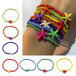 Charm Bracelets 7Pcs/1Pc Handmade Bohemian Friendship Bracelet Ethnic Colorful Seed Bead Starfish For Women Party Gift