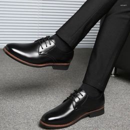 Dress Shoes Classic Derby Basic Men Leather Lace-up Casual Business Wedding Party Comfortable Shoe For Man Drop