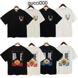 Spring Summer Rhude T Shirt Man T Shirts Women Tees Skateboard oversize Men Short Sleeve T-shirt luxury Brand Mens T-shirts US SIZE S-XXL 76AP DCXA