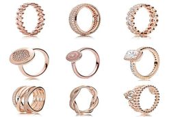 13 Styles Solid 925 Silver Rose Gold Timeless Elegance Love Eternal Braided Rings For Women Wedding Gift Fine Europe Jewelry7078561