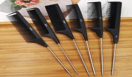 Professional Hair Tail Comb Plastic Steel Needle Iron Point Salon Cut Combs Styling Stainless Spiked7790541