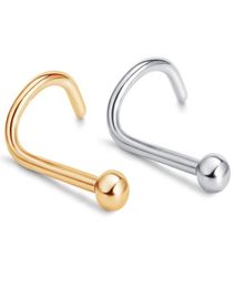 20G Stainless Steel Twisted Nose Stud Rings Body Piercing Tragus Studs Helix lage Earrings Nostril Men 100PCS4684779