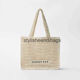 Shoulder Bags Designer Hollow Large Straw Tote Bag Rope Woven Women Casual Summer Beach Lady Handbags Big Bali Shopper PursesH24217